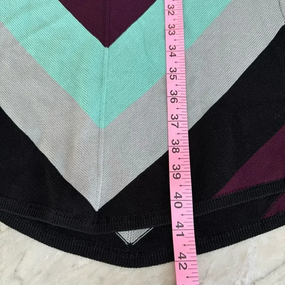 Free People Got You Chevron Striped Bodycon Knit Sleeveless Dress Size M